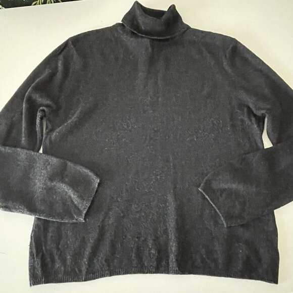August Silk Cashmere Sweater Turtleneck Dark Gray XL Minimalist Capsule Office - Picture 3 of 8